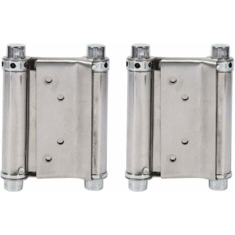 2Pcs Charnières À Ressort Double Action en Acier Inox Charnières de Porte de Saloon Gond Porte Battante, Capacité de Charge Jusqu'à 15 Kg (1/4)