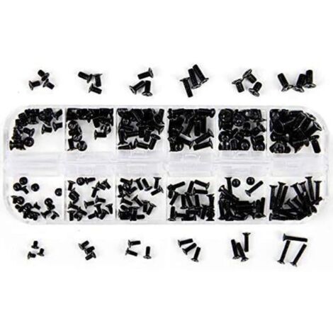 240 Pièces Kit de Vis pour Ordinateur Portable Universel M2 M3 M2.5 Noir (1/4)