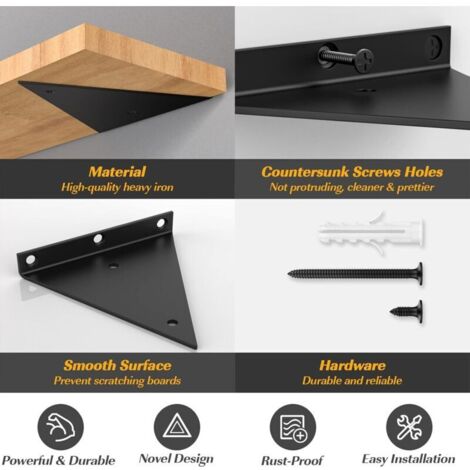 Equerre Etagere Bois,Supports D'étagère Triangulaire,Support d'étagère