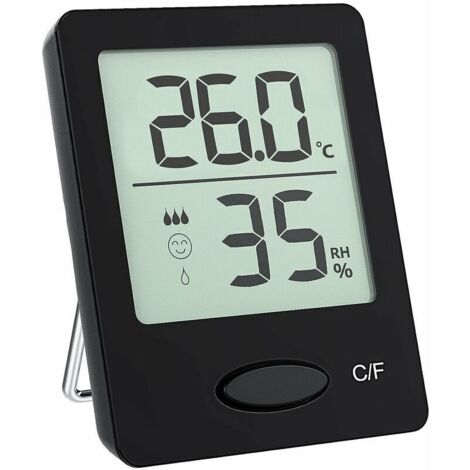 Thermomètres d'intérieur, Moniteur d'Humidité & deTempérature Portable, Mini thermomètre de jardin facile à lire, 3 modes d'installation,Thermo Hygromètre du jardin Maison Bureau Cuisine Carivent (1/4)