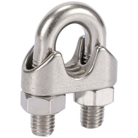 15 pièces serre-câbles en acier, serre-câbles en acier inoxydable 304 serre-câbles métalliques à boulon en U (1/4)