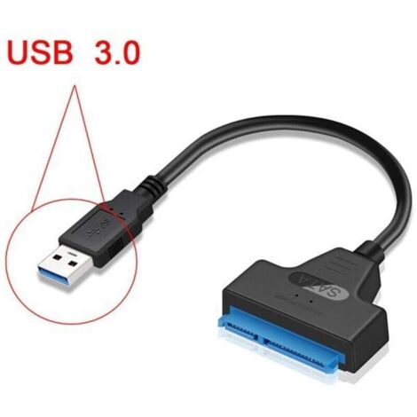Câble adaptateur USB vers SATA pour disques SSD / HDD 2,5 ", convertisseur externe SATA vers USB 3.0 et câble, convertisseur USB 3.0-SATA III (câble de conversion SATA-USB 3.0) (1/3)