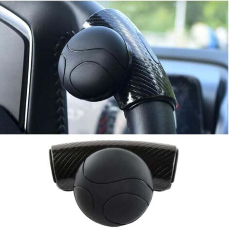 (Noir)Bouton de Volant de Voiture, Universel Spinner de Volant Silicone, Bouton de Rappel de Volant Rotatif à 360°, Convient à Toutes Les Voitures, Camions, Semi-Remorques, Bateaux (1/4)