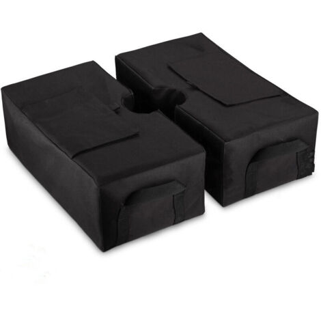 2pcs Sac de Poids de Base pour Parasol, 45,7 cm Sac de Sable pour Parasol, Jardin, Patio, Extérieur ,Installation Facile (Noir) (1/4)
