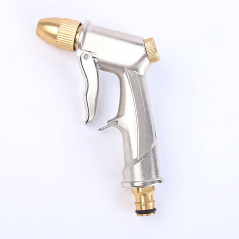 Pistolet d'arrosage pour Tuyau d'arrosage à Haute Pression avec,Pistolet d'arrosage avec Buse en Laiton Réglable de Jet à Pulvérisation pour Le Lavage/Pelouses et du Jardin (1/4)