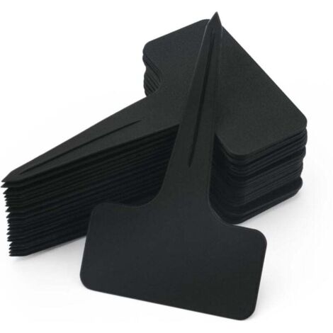 100 Pièces étiquettes Plante épais,étiquettes Plastique Jardin,étiquettes semis réutilisable,étiquette potager Exterieur Noir (1/4)