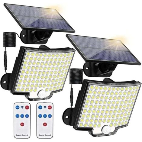 Lumiere Solaire Exterieur, Le jardin extérieur solaire allume 3 Modes la détection humaine de cour de ménage 106 éclairage LED appliques murales balcon lampes suspendues imperméables pour Jardin, Gara (1/4)