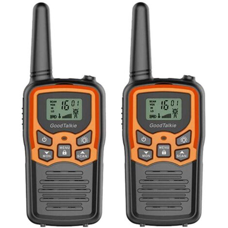 Talkie-walkie longue portée - Randonnée, camping, usage domestique - Pack de 2 (orange) - Communication fiable et portable pour toutes activités (1/4)