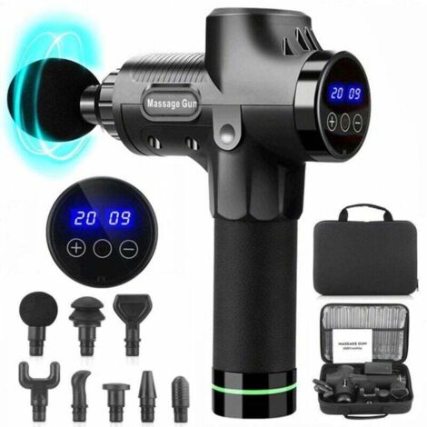 Pistolet de massage électrique 8 têtes 30 modes - Massage musculaire profond - Prise en main ergonomique