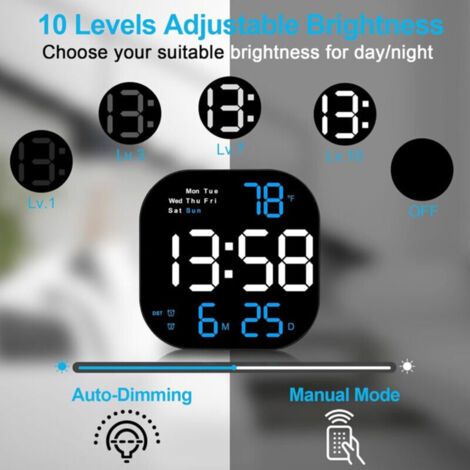Horloge Murale Numérique, Horloge Numérique De Bureau À Led Réveil