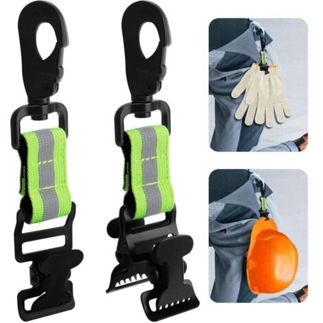 2 Pcs Porte Gants de Travail de Pompier, Porte Gants Ceinturon Tactique, Double Pince Pince Gants de Travail, Clip de Gants de Travail Avec Mousqueton, pour travailleurs Pompiers Chantiers (vert vif) (1/4)