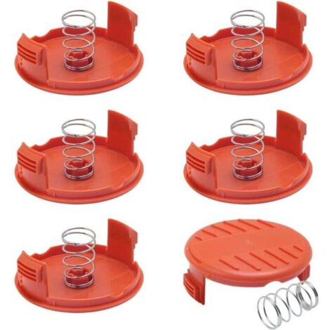 6 Pièces Capuchon de Bobine de Rechange,Couvercles de Capuchon de Bobine de Tondeuse pour Tondeuse à Gazon Black-Decker Rc-100-P Bobine de Coupe Afs (1/4)