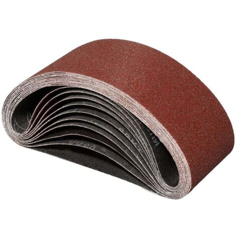 10 bandes abrasives 75x457mm grain 80 - Pour ponceuse à bande - Ponçage et polissage efficaces (1/4)