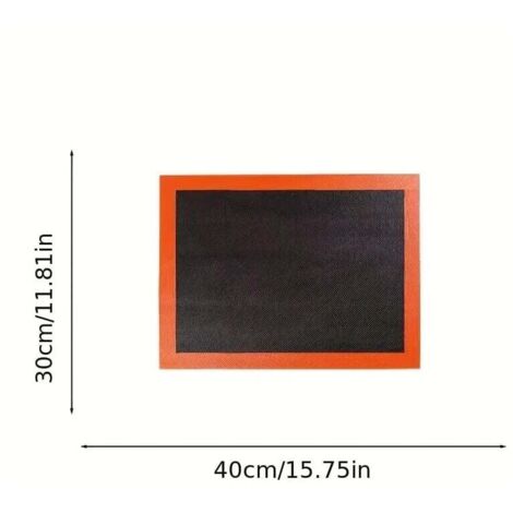 1 tapis de four en silicone microporeux, 40 x 30 cm, tapis de cuisson réutilisable en silicone microporeux pour pâte à pain, pizza, macaron (1/4)