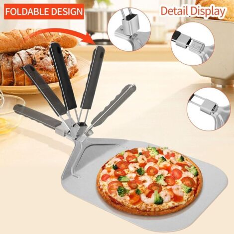 Karboby Pelle perforée de 30 cm en aluminium anodisé pizza spatule à four pour pain à pizza, gris clair