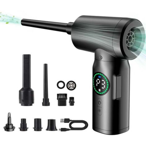 Souffleur d'air comprimé 100000 tr/min, dépoussiérant électrique puissant, 3 vitesses, batterie 7500 mAh. Pour clavier, souris PC, voiture, canapé, maison, animaux. (1/4)