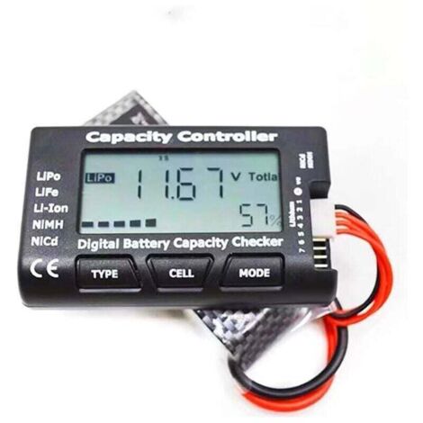 Testeur de capacité de Batterie numérique, Capacité de la Batterie de Tension Vérificateur Contrôleur Testeur avecEcran LCD, pour LiPo Vie NiMH Li-ION (1/4)
