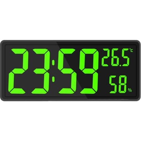Réveil Numérique Miroir - Grand Écran LED Affichant l'Heure, la Température et la Date - Alimentation USB - Design Noir Élégant pour Maison ou Bureau (1/4)