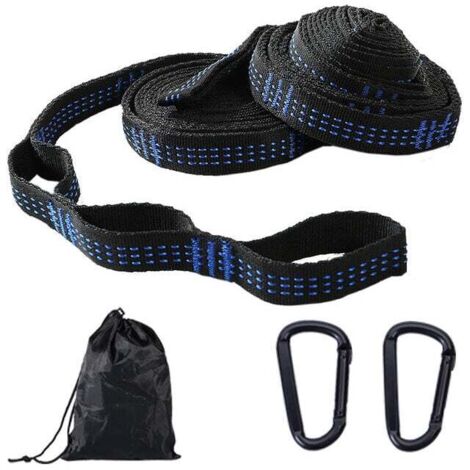 2 Sangles pour Hamac, Fixation Hamac, Sangle hamac Fixation hamac Corde hamac Attache hamac 3m2,5cm, Suspension d'accessoires pour Hamac de Camping avec 2 Mousquetons, avec Sac de Transport (1/4)