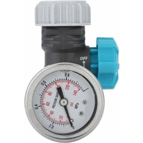 Régulateur de Pression d'eau Réglable avec Manomètre Contrôleur d'irrigation de Jardin à Effet de Serre Réducteur de Pression d'eau Réglable sans Plomb en Laiton avec Manomètre G3/4in (1/4)