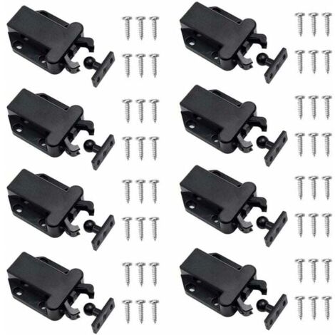 8 Pièces Loquets à Libération Tactile, Loqueteau Pousse Lache Loquets de Porte Non Magnétiques pour Placard Meubles Porte