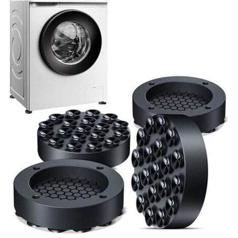 Paquet de 4 amortisseurs de vibrations pour Machine à laver, tapis en caoutchouc antidérapants universels Anti-Vibration pour laveuses et sécheuses (1/4)
