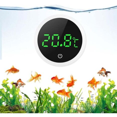 Thermomètre d'Aquarium, Thermomètre LCD Numérique d'Aquarium Haute Précision 0,1 ℃ avec Boutons Tactiles, Batterie Remplaçable pour Aquarium à Tortues et Aquarium en Verre Tropical (1/4)