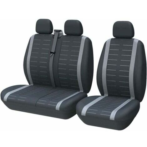 Housses de Siège Voiture Avant Universelle 2 sièges, Tissu Housse Couverture Couvre Sieges Auto, Convient à la Plupart des Voitures Camionnette SUV Camion, Gris (1/4)