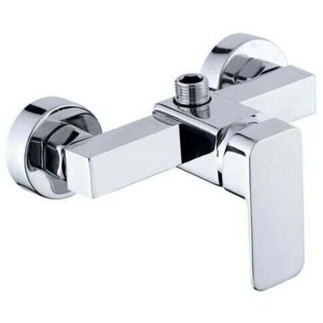 Robinet de douche mural chromé moderne avec mitigeur de douche pour eau froide et chaude (1/4)