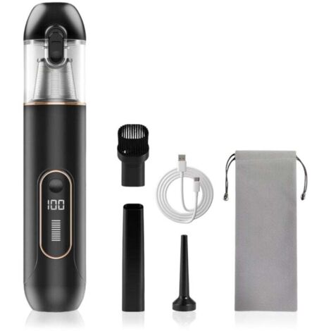 Aspirateur à main sans fil 13000 Pa, mini design pour auto, PC, canapé et maison. Nettoyage des fissures, fonction soufflage, batterie 1800 mAh. (1/4)
