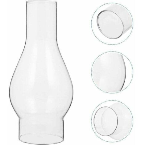 Abat-jour en Verre Transparent pour Lampe à Huile, Cheminée en Verre de Lampe à Pétrole, Abat-jour pour Lampe Kérosène, Accessoires Remplaçables (Size : Small) (1/4)