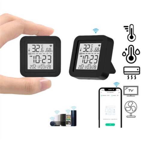 Thermomètre et hygromètre électronique WiFi, affichage numérique intelligent, télécommande IR infrarouge, deux en un, capteur sans fil.