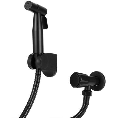 Set Bidet Filetage G1/2 en Acier Inoxydable - Pulvérisateur pour Toilettes - Noir (1/4)