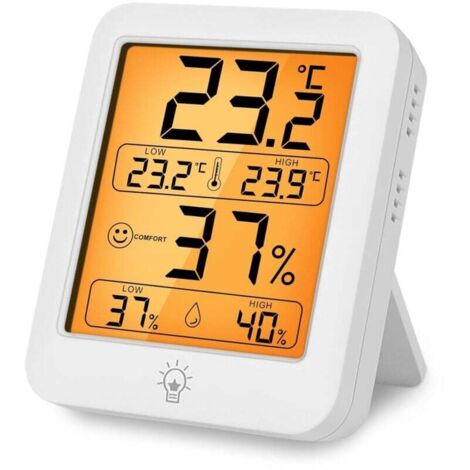 Intérieur Thermomètre Hygromètre Numérique,1 Pièces D'humidité de température avec rétro-éclairage, à réponse rapide 5 s, Indicateur & Moniteur humidité et de Température (1/4)