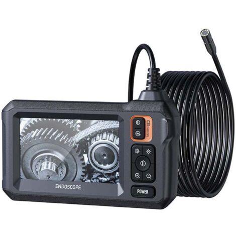 Caméra d'inspection endoscopique industrielle - Écran IPS 4,3" - Étanche IP67 - 8 LED - Câble semi-rigide 5m. (1/4)