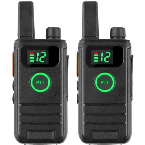 2 talkies-walkies mini portables - Batterie 6800mAh - Radio bidirectionnelle - Inclus headset - Communication longue distance fiable et compacte (1/4)