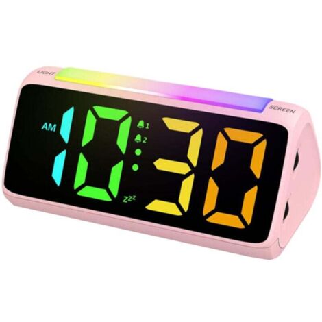 Cadran Réveil Enfant Électronique et Coloré - Intègre une Veilleuse LED aux Couleurs Variées, Réglable, et se Recharge par USB - Idéal pour les Routines du Coucher et du Lever