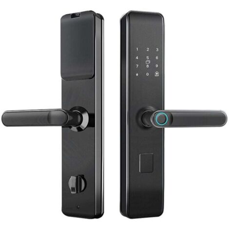 Serrure intelligente pour porte d'entrée - Appartement, hôtel - Verrouillage par carte, Bluetooth, empreinte digitale - Pour location et propriétaire.