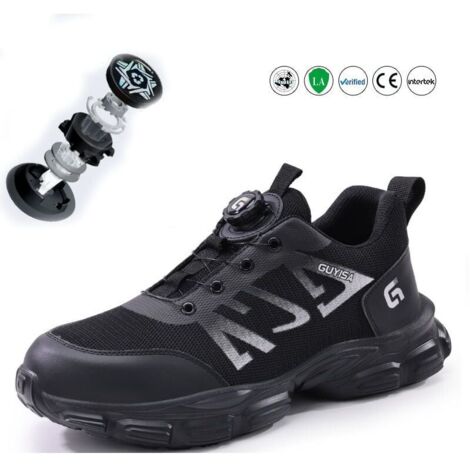 Chaussures de sécurité Chaussures de travail pour hommes et femmes, chaussures de sécurité à bouton rotatif, baskets de travail légères, respirantes et confortables -45 (1/4)
