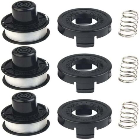 Lot de 3 bobines de fil + couvercle pour débroussailleuse - Modèles A6226, GL250, GL310, GL360 - Rechange facile et rapide. (1/4)