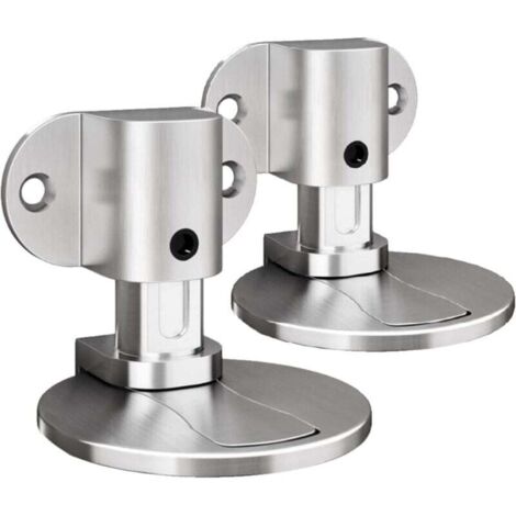2 Pièces Butee de Porte Magnetique en Métal, Butée de Porte Magnétique Invisible Solide avec Adhésif et Vis, Butee de Porte, Arret de Porte, Stop Porte Bloc Porte pour Bureau Maison (Argent) (1/4)
