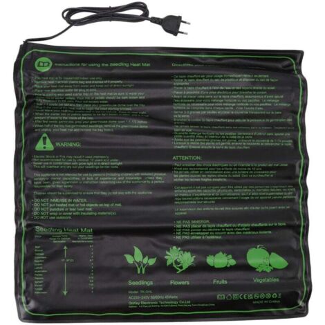 Tapis chauffant semis imperméable, sûr et efficace, pour germination plantes intérieur, EU (1/4)