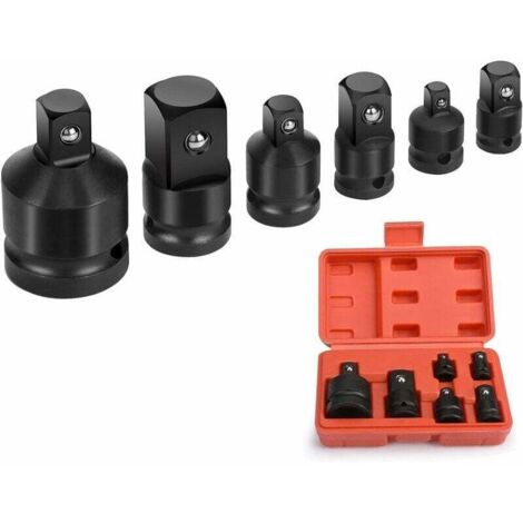 Lot de 6 d'adaptateurs de douilles à percussion, adaptateurs de clé à douille, 6 adaptateurs réducteurs pour convertisseur de douilles 1/4, 3/8, 1/2, 3/4 (1/4)