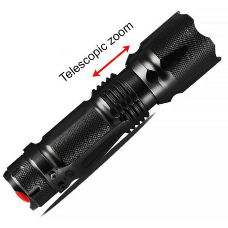 Torche lumineuse zoom focus torche d'éclairage L2 torche mini portable rechargeable torche lumineuse forte (1/4)