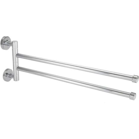 (2-armer)Porte Serviettes Mural 180° Serviette Support Porte-Serviettes Acier Inoxydable Barre à Serviettes Chrome