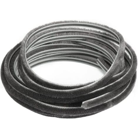 Brosse de protection contre les intempéries, 10 m (L) x 7 mm (l) x 6 mm (T) adhésif pour cadre de fenêtre - Bande d'étanchéité en feutre haute densité - Boudin de porte (1/4)