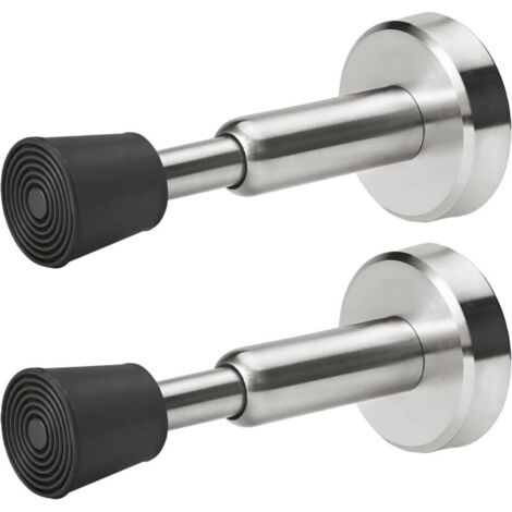 Lot de 2 Butées de Porte à Ressort, Butoir de Porte, Bloqueur de Porte Murales Hydrauliques en Acier Inoxydable avec Pointe en Caoutchou