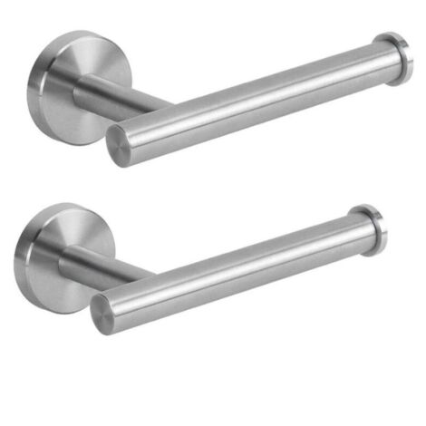 Porte-papier hygiénique pour salle de bain-2pcs , porte-rouleau de papier toilette mural en acier inoxydable antirouille pour salle de bain, cuisine, salle d'eau (1/4)