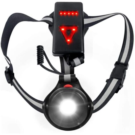 Lampe de course pectorale pour coureurs, conçue pour le jogging de nuit et tôt le matin, luminaire haut de gamme pour la course, la promenade du chien, le camping et la randonnée. (1/4)