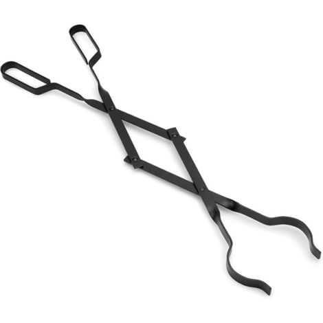Pince à cheminée 66cm avec poignées À toute épreuve pince à feu Intérieur Poêle à bois Fer forgé pince pour feu De plein air Pince à bûches de bois pour Feu de camp Foyer Outils (1/4)